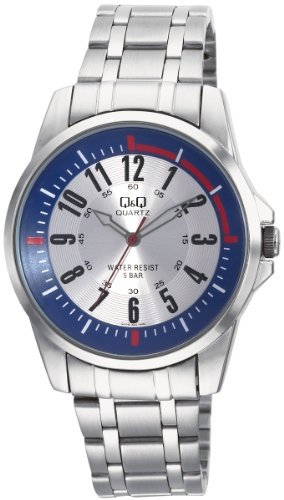 Q&Q Herren-Armbanduhr XL Barcelona Analog Quarz Edelstahl Q708J224Y