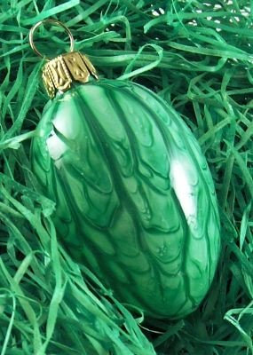 Glas-Bartholmes 4 cm Osterei marmoriert grün, 2 Stück