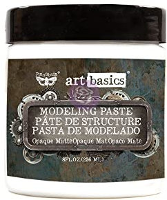Prima Marketing Finnabair Art Basics Modeling Paste 8 Oz-Opaque Matte, Resin, Clay, Multicolored, 8 Fl. Oz