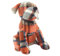 Luxury Large Animal Doorstop ~ Brown Check Tartan Sitting Dog