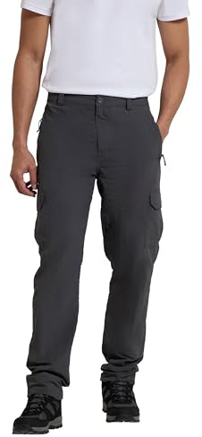 Mountain Warehouse Explore Mens Trousers - Shrink & Fade Resistant Hiking Pants, Quick Dry with Multiple Pockets - for Spring Summer, Walking, Outdoors & Trekking Grey (Regular Length) Men's W28