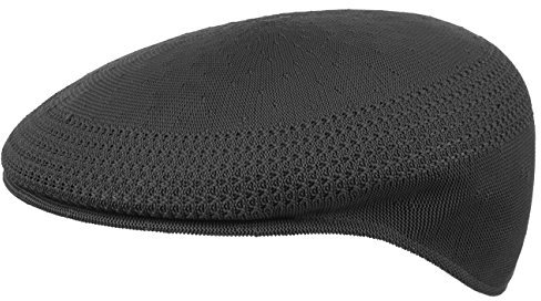 Kangol Tropic Ventair Flatcap 504 Schiebermütze Schirmmütze Herrencap Sommercap Damencap Pepe Damen/Herren - mit Schirm Frühling-Sommer - XXL (62-63 cm) schwarz