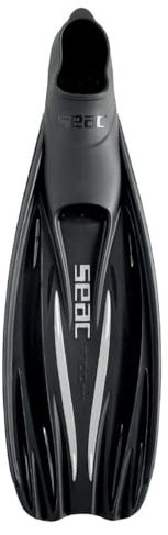 SEAC F 100 PRO, Pinne da Subacquea Leggera a Scarpetta Chiusa, per Immersioni e Snorkeling Unisex Adulto, Nero, 42/43 EU