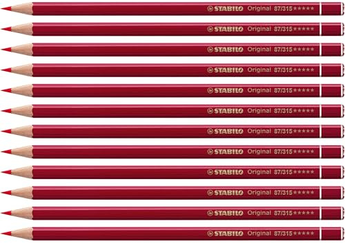 STABILO - Premium-Buntstift - Original | 12er Pack, permanentrot dunkel