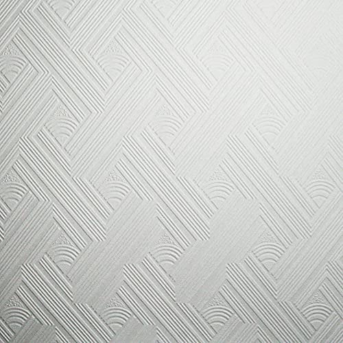 Superfresco Paintable Geometric White Durable Heavy Duty Wallpaper | Paste The Paper | White Geometric | Paintable