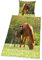 Herding Young Collection Bettwäsche-Set, Pferde Motiv, Bettbezug 135 x 200 cm, Kopfkissenbezug 80 x 80 cm, Baumwolle/Renforcé, Grün
