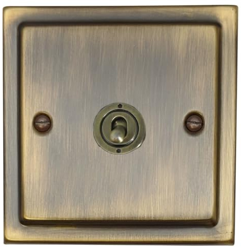 G&H TAB381-AB Trimline Plate Antique Brass 1 Gang 1 or 2 Way Toggle Light Switch