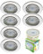 Trango 6er Set LED Einbaustrahler in Chrom Rund 6729-068MO Bad Einbauleuchte, Deckenstrahler, Einbauspots, Deckenlampe incl. 6x 5 Watt 3000K warmweiß LED Modul Ultra Flach nur 3cm Einbautiefe