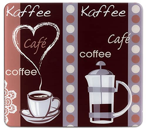 WENKO Piastra in vetro con motivo Prufomo di caffé - Coprifornello per piani di cottura in vetroceramica, tagliere, Vetro temperato, 56 x 50 x 0.5 cm, Multicolore