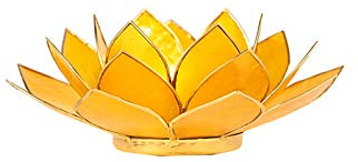 Portacandela Loto 3° Chakra Capiz giallo oro