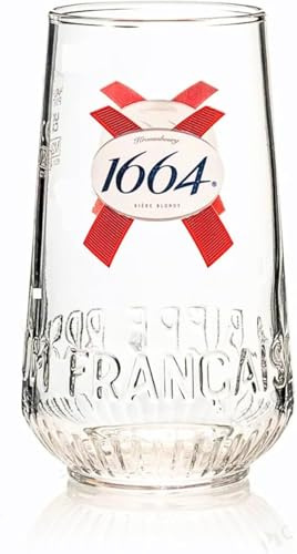 Kronenbourg 1664 Classic Tulip Pint Glasses CE 568ml/20oz (Set of 2) by Kronenbourg 1664