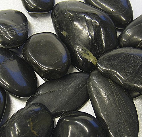 Flusskiesel schwarz 1 Kg - Dekosteine - Tischdekoration - Deko kaufen - Deko Steine - Gravuren