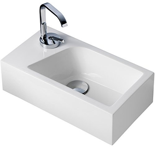 Gäste WC Waschbecken für Wandmontage Mineralguss Links oder Rechts Handwaschbecken Klein