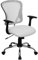 Flash Furniture Alfred Bürostuhl mit mittlerer Rückenlehne, Netzstoff, Drehstuhl mit Chromfuß und Armlehnen, Weiß