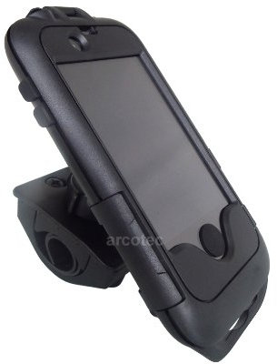 Attec Fahrradhalterung, Lenkradhalterung, Handy Halter für Ihr Bike - passgenau für Ihr Apple iPhone 4 & 4S - wasserdicht, Querformat & Hochformat