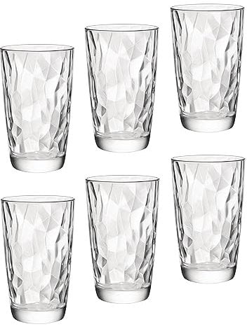Bormioli Rocco 1333700 Juego de 6 vasos de cristal Diamond Cool Cl47 Decoración de mesa