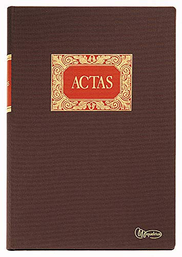 Miquelrius - Libro de Contabilidad, Clase R, Folio Natural 220 x 315 mm, Rayado Actas, 100 Hojas de 102 g/m², Forrado en Tela, Lomo Engomado