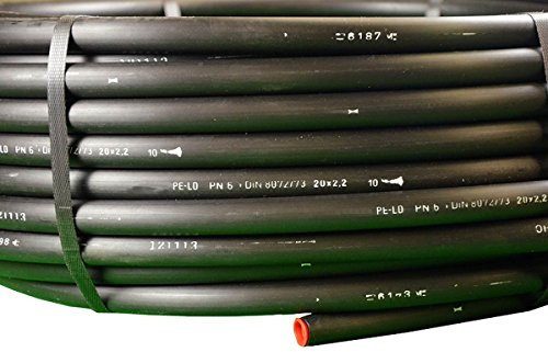 25 m tubo irrigazione tubo polietilene PN 6 diametro 20 NERO