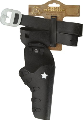 J.G.Schrödel „Gürtel Jesse-James, 1 Holster“: Pistolengürtel aus Kunststoff mit Holster für Spielzeugpistolen, 86 cm, schwarz (707 4212)