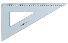 ARDA Squadra 60 Gradi In Plastica Trasparente Misura 35 Cm - Confezione Da 20