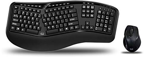 Adesso Wireless Ergonomic Keyboard and Laser Mouse(UK)