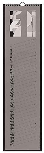 Räder Streifenkalender, Graustufig 2025, 16,5 x 67 cm