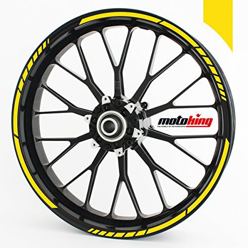 Felgenrandaufkleber GP im GP-Design passend für 15 Zoll Felgen für Motorrad, Auto & mehr - Gelb matt