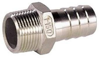 Raccord cannelé inox droit à visser M 1 1/2 Ø 40 mm Sféraco