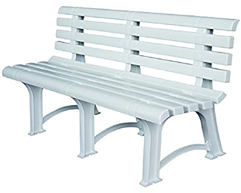 Außenbank, Made in Italy, 145x49x74 cm, Farbe Weiß