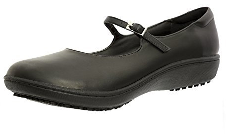 Shoes for Crews Mary Jane II – Bequeme Berufsschuhe aus Leder, gepolsterte Einlegesohlen, Rutschhemmende Laufsohle, klassischer Stil für Büro, OB E SRC – für Damen
