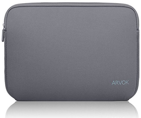 Arvok 11 11.6 12 Inch Laptop Sleeve Multi-Color Size Choices Case/Water-Resistant Neoprene Notebook Computer Pocket Tablet Briefcase Carrying Bag/Pouch Skin Cover for HP/Dell/Lenovo/Asus/Acer Grey