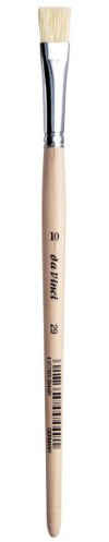 DA VINCI Student Serie 29 Malpinsel, Flache weiße chinesische Borsten, mit einfachem Holzgriff, Größe 10