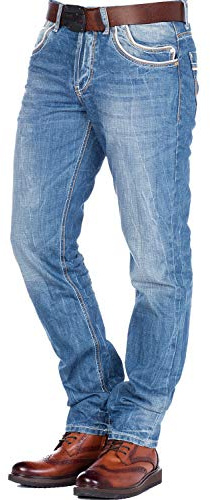 Cipo & Baxx Herren Straight Leg Jeanshose C-0595, Gr. W33/L32 (Herstellergröße: 33), Blau (Standard 78)