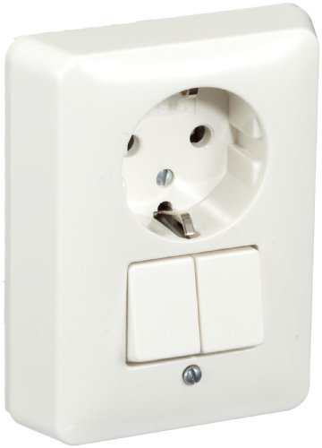 Gira 017503 Serienschalter/Steckdose volle Platte Reinweiß glänzend