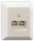 Rutenbeck 13011112 Telefonsteckdose, 2 Ausgänge, 2 x 8 polig, 2 x 8 Kontakte, Polarweiß