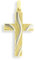 Viennagold Bicolor Kreuz Anhänger echt 14 Karat Gold 585 (Art. 203156) Gratis Express Gravur