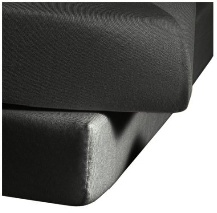 fleuresse Jenny C klassisches Jersey-Spannlaken, 100% Baumwolle, mit praktischem Rundumgummi, Fb. Anthrazit, Größe 200 x 200 cm, auch passend für 180/190 x 200