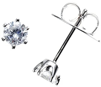 Giorgio Martello Milano Ohrstecker Mit Zirkonia, Silber 925 Silber, Ca. Ø 6Mm 925 Sterling Silber
