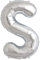 Grabo XXL Riesen Buchstabe Folienballon 102 cm (40) Farbauswahl – Perfekte Deko für Geburtstage, Jubiläen & Feiern – Happy Birthday - für Helium und Luft! Wiederverwendbar! (Silber, S)