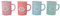 Dcasa - Tazas vintage ceramica 4 colores topos 300ml / Set de 4 tazas