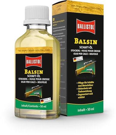 BALLISTOL 23030 Balsin Schaft-Öl hell - Holzschutz gegen Regen, Nässe, Fäulnis und Schimmel - 50 ml Flasche