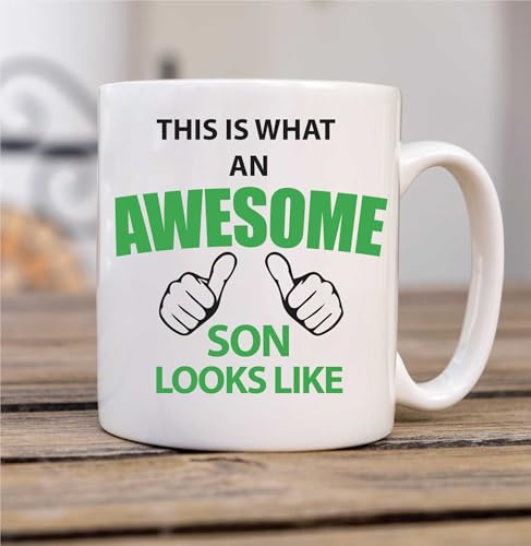 60 Second Makeover Limited This is What an Awesome Son Looks Like Mug Gift Son Birthday Gifts Christmas Presents Coffee Mug Coffee Cup from Mum and Dad Present Idea