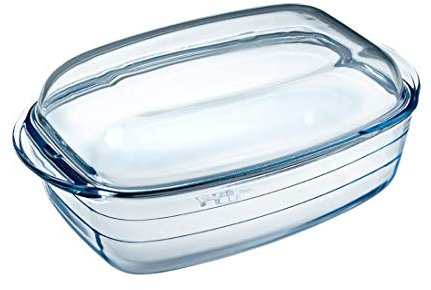 Ôcuisine 4937327 - Cacerola rectangular, color transparente, 37 x 14 x 22 cm, 4.3l + tapa 2,2l