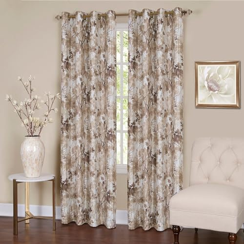 ACHIM Lined Blackout Grommet Curtain Panel, 50 x 63 in, Tan