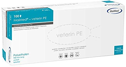 100x veterin PE Veterinärhandschuhe Einmalhandschuhe Tierarzt, pf, orange, 90 cm