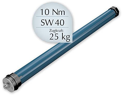 EVEROXX Rolladenmotor mit 10 Nm (25 kg) Zugkraft für SW 40 (40 mm Achtkantwelle), Rohrmotor mit präzise einstellbaren, mechanischen Endschaltern