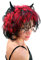 WIG ME UP - LM-707-P103+PC13 Halloween Perücke Teufelin Teufel Hörner Schwarz Rot