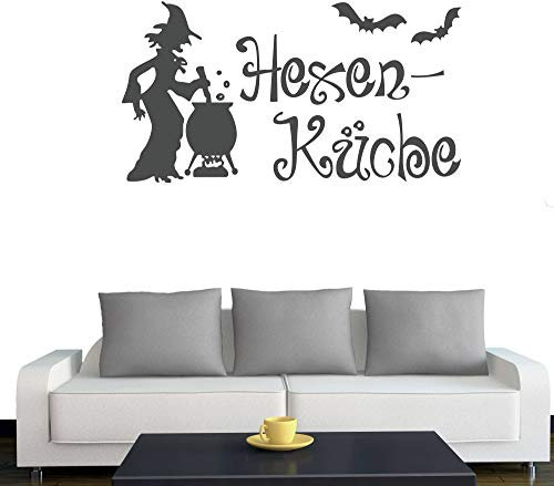 A526 Wandtattoo Hexenküche 60cm x 32cm anthrazit (erhältlich in 40 Farben und 4 Größen)