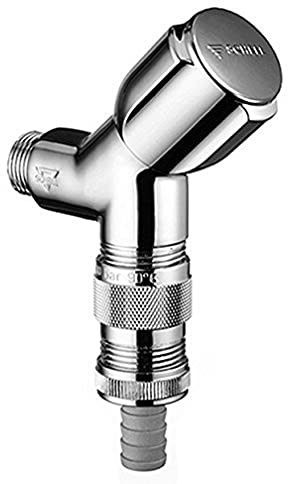 SCHELL 033900699 Geräteschrägsitzventil COMFORT , für Waschmaschinenanschluss 1/2 , mit COMFORT-Griff, Fettkammeroberteil, Rosette ,54mm, Rückflussverhinderer, Schlauchverschraubung und integrierter Schlauchplatz-Sicherung