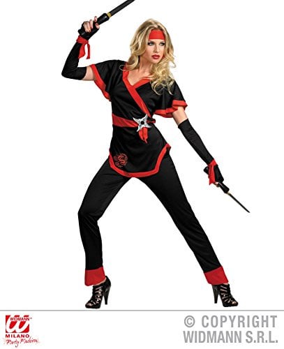 W WIDMANN MILANO Party Fashion - Costume Ninja Girl pour femme | Costume de guerrier 6 pièces style samouraï pour le carnaval et les soirées à thème